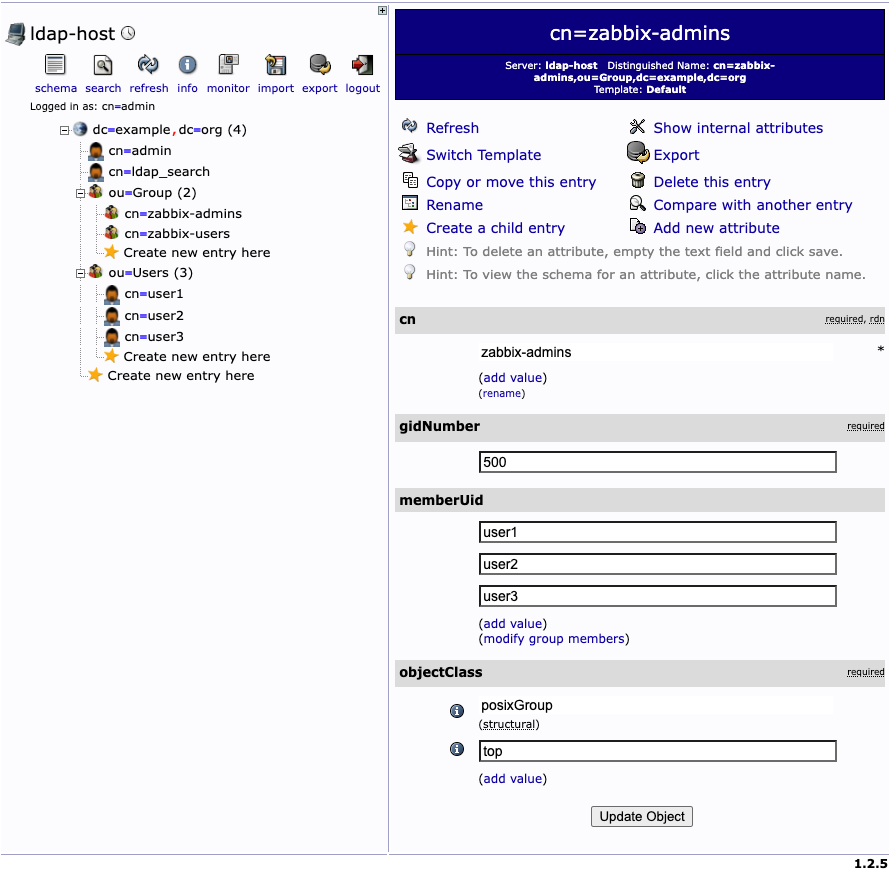 LDAP server data