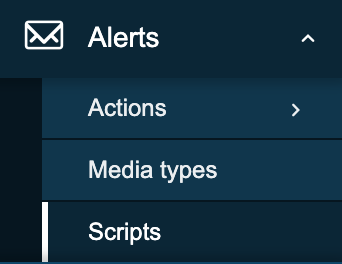 Alerts menu