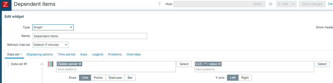 Dependent items - LLD graph widget