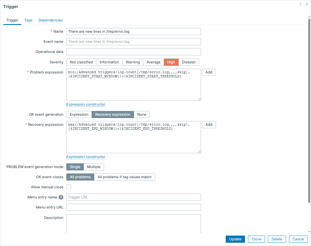 Advanced triggers - more functions