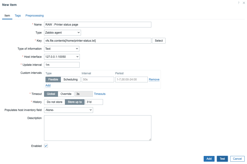 Create lld item