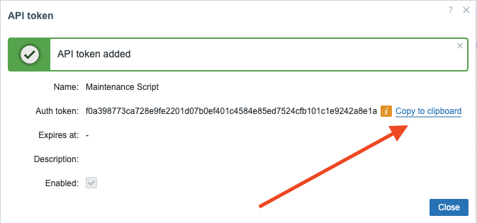API Token Created