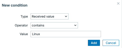 Network discovery action condition