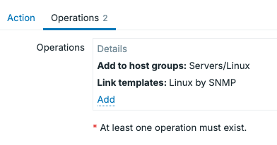 Network discovery action operations
