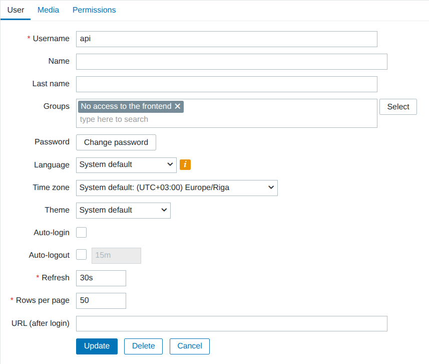 Create API user