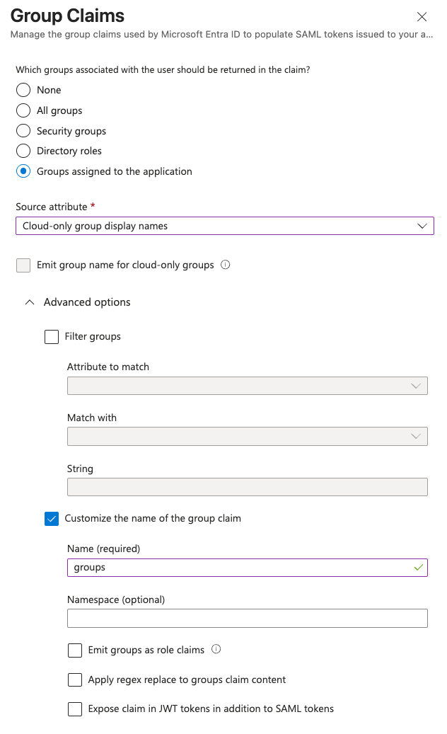 Microsoft Entra ID - Group claims