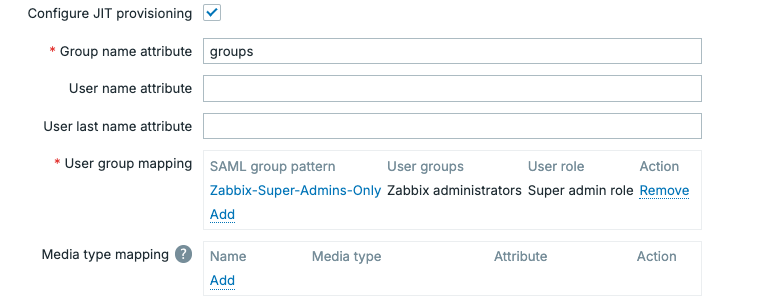 Microsoft Entra ID - Zabbix SAML JIT configuration