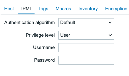 IPMI host settings