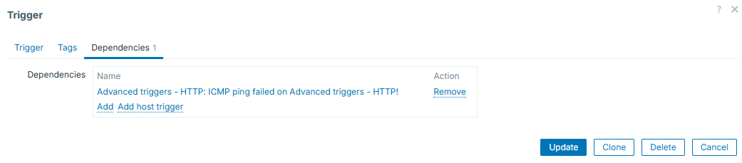 Advanced triggers - dependency configuration