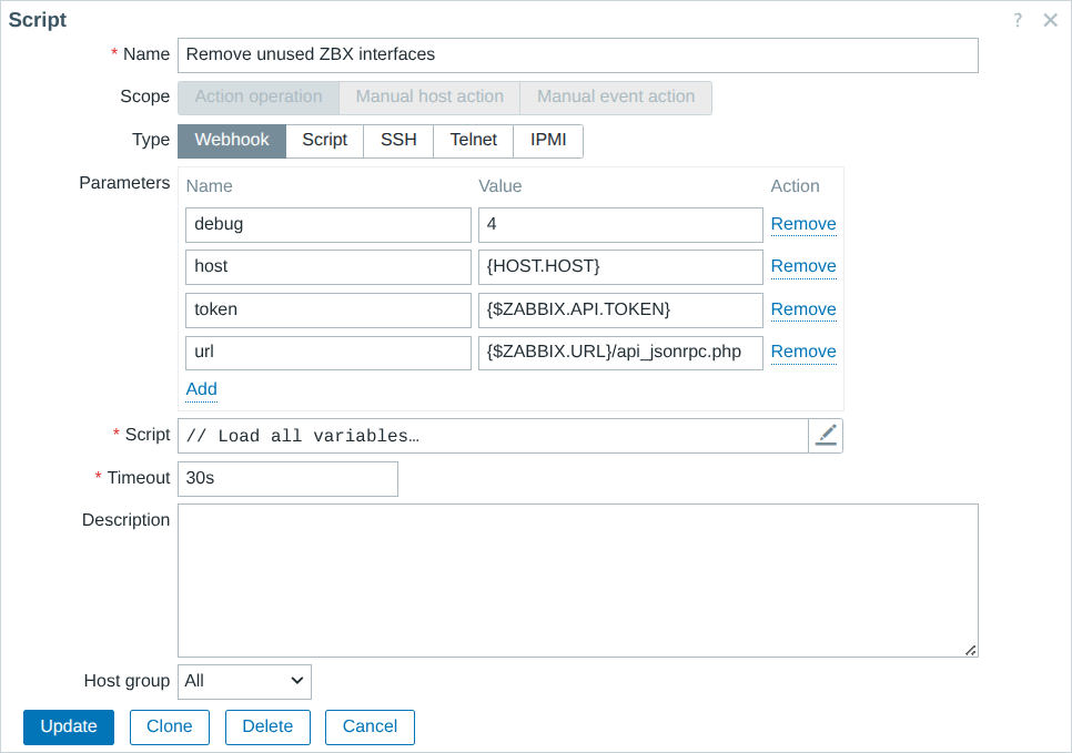 Remove unused ZBX interfaces